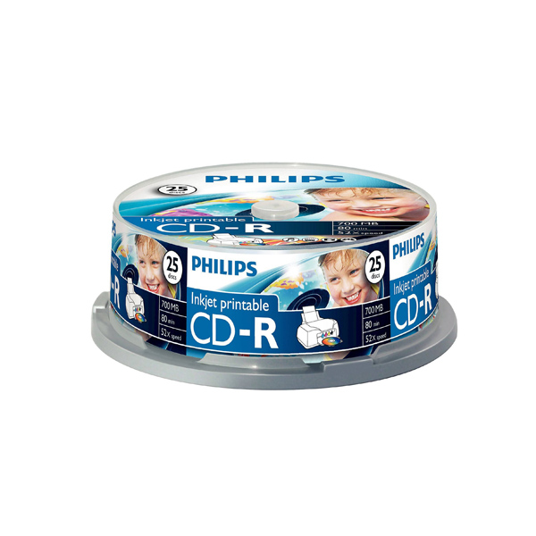 25er Spindel bedruckbare CD-Rs von Philips