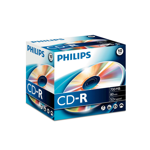 10er Pack CD-Rs im Jewel Case von Philips