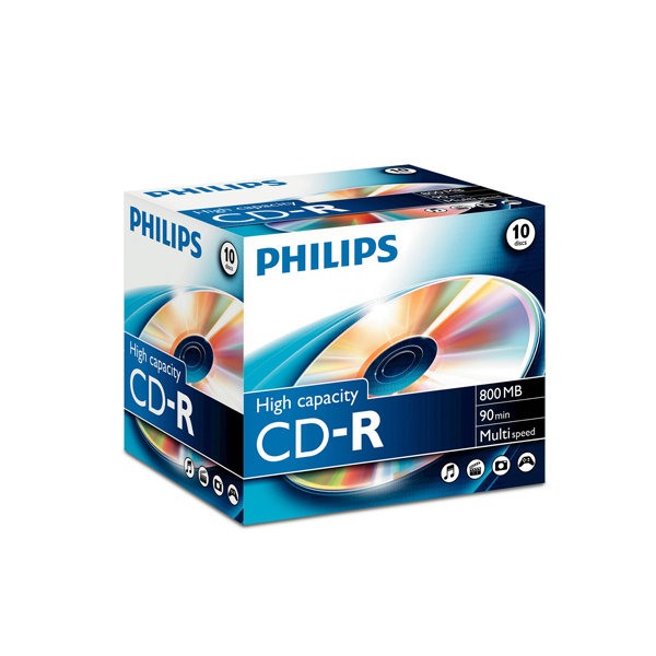 10er Pack CD-Rs 800MB im Jewel Case von Philips