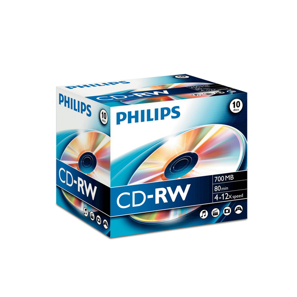 10er Pack CD-RWs im Jewel Case von Philips