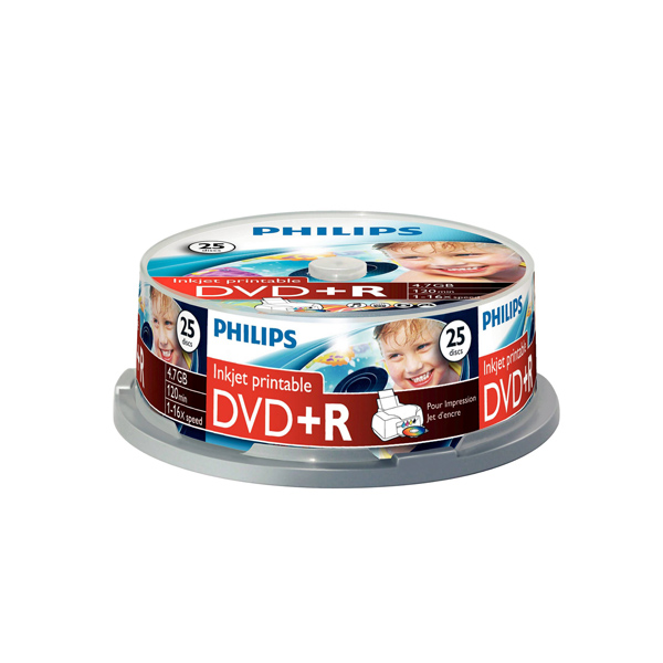 25er Spindel bedruckbare DVD+R von Philips