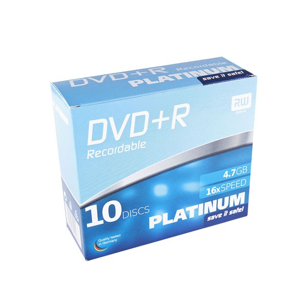 10er DVD+R-Pack in Slimcase von Platinum