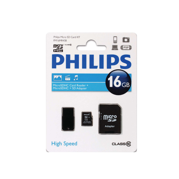 Philips micro SDHC Card 3 in 1 Class 10 16GB