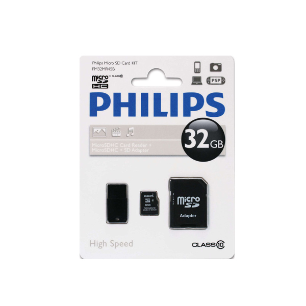 Philips micro SDHC Card 3 in 1 Class 10 32GB