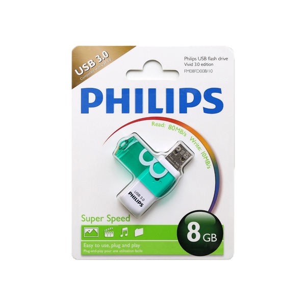 Philips 8GB USB Drive Vivid - USB 3.0