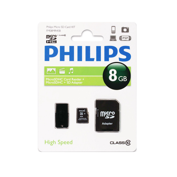 Philips micro SDHC Card 3 in 1 Class 10 8GB