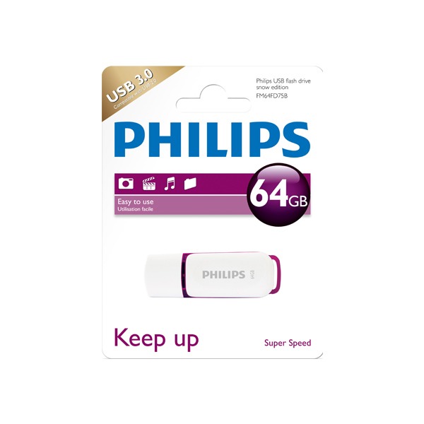 Philips 64GB USB Drive Snow - USB 3.0