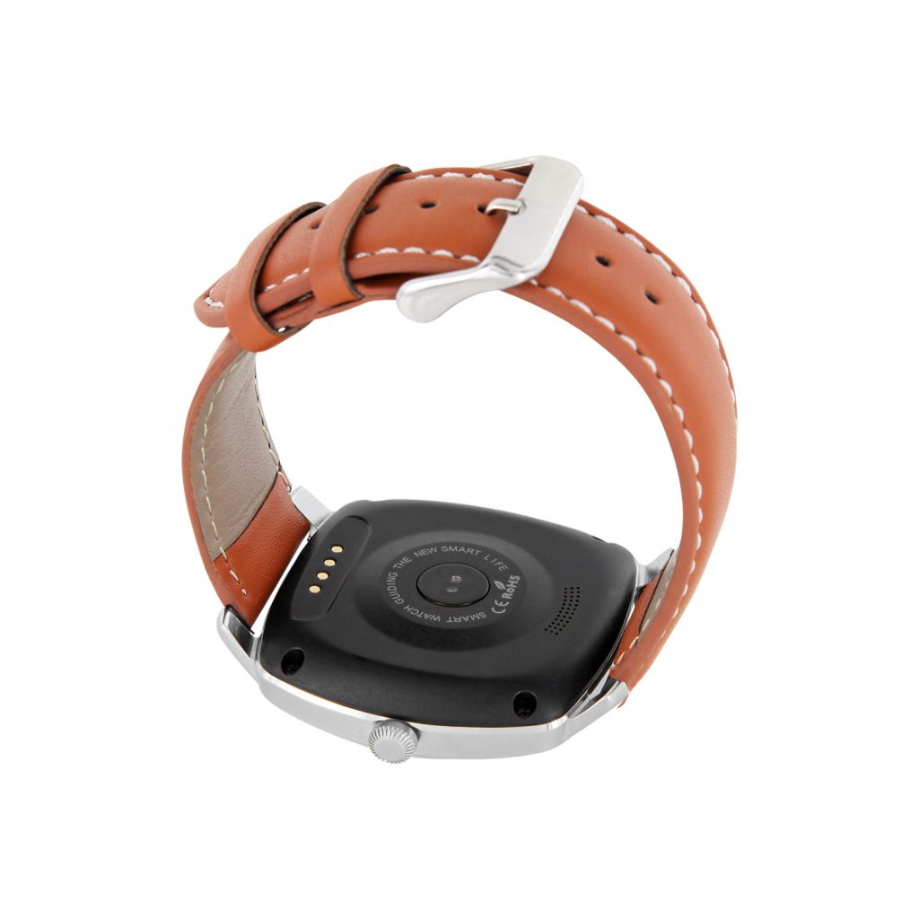 Herren Smartwatch Android rund iOS Smartwatch Herren Smart Watch Leder Armband Smartwatch