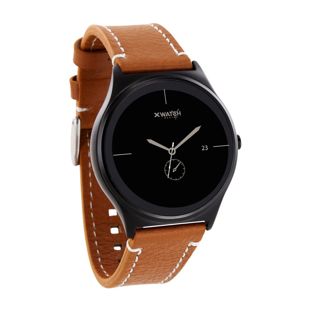 Herren Smartwatch Android rund iOS Smartwatch Herren Smart Watch Leder Armband Smartwatch