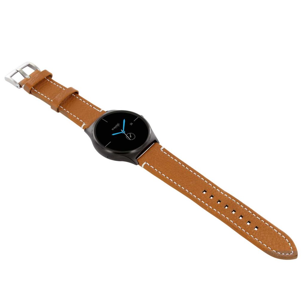 Herren Smartwatch Android rund iOS Smartwatch Herren Smart Watch Leder Armband Smartwatch