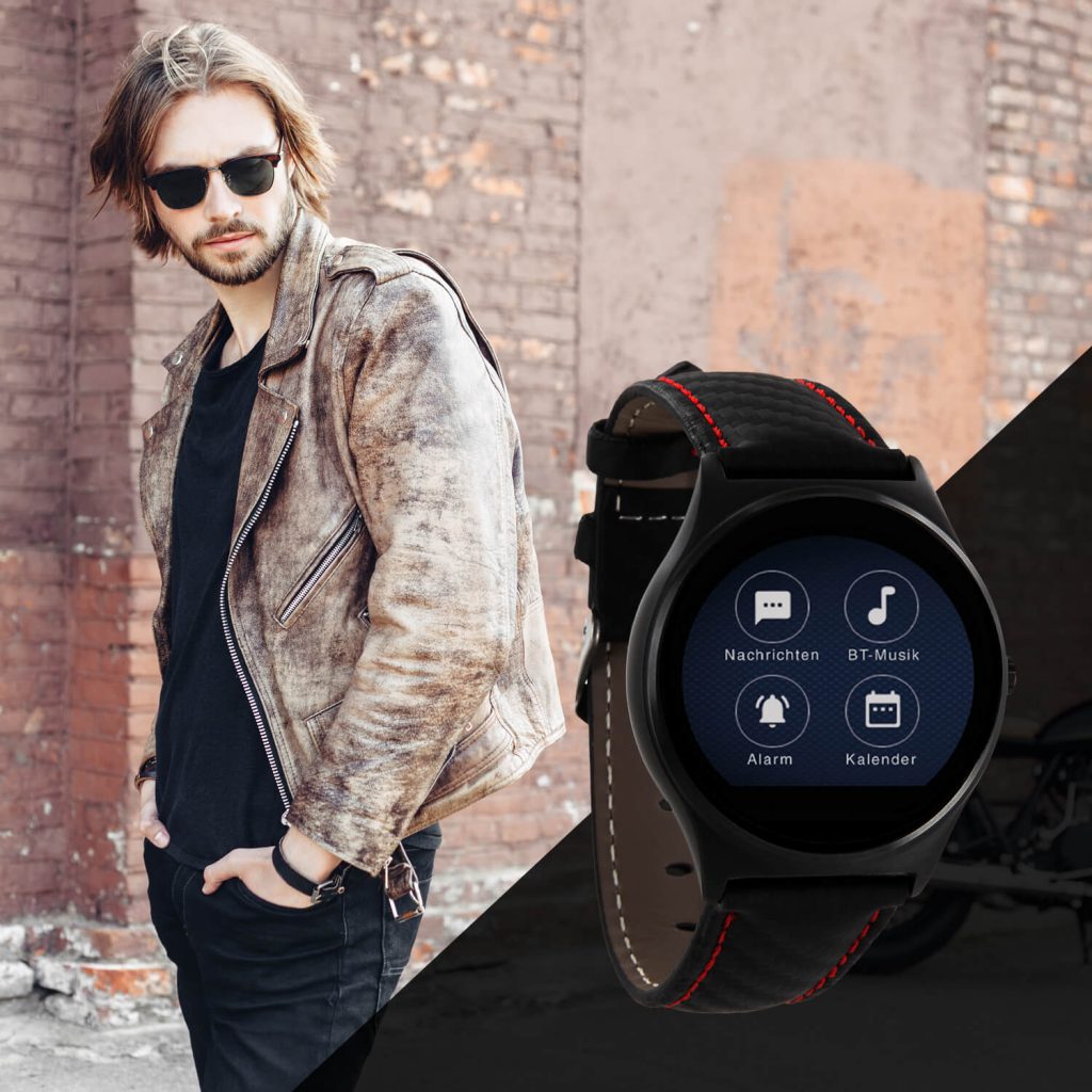 X-WATCH | QIN CARBON RED Fitnesswatch