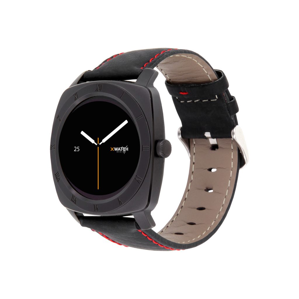 Herren Smartwatch Android rund iOS Smartwatch Herren Smart Watch Leder Armband Smartwatch