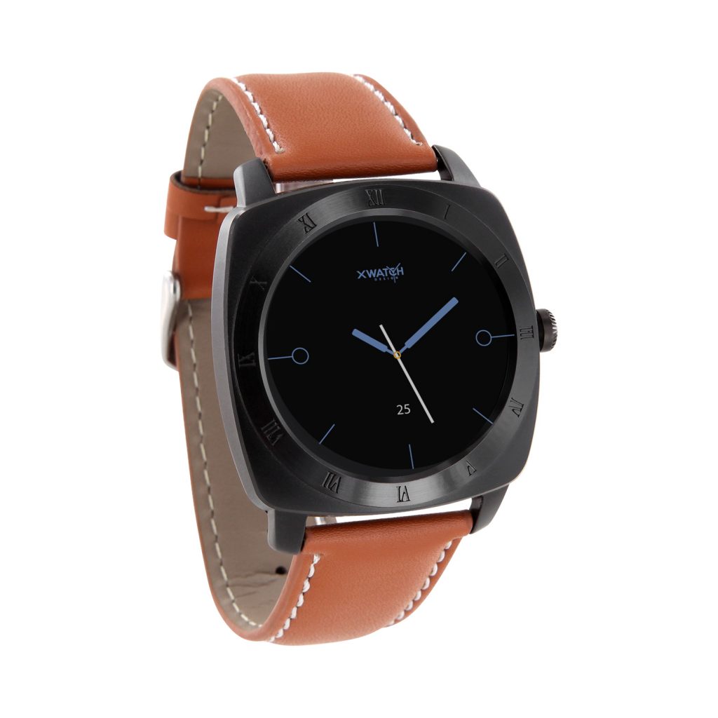 Herren Smartwatch Android rund iOS Smartwatch Herren Smart Watch Leder Armband Smartwatch