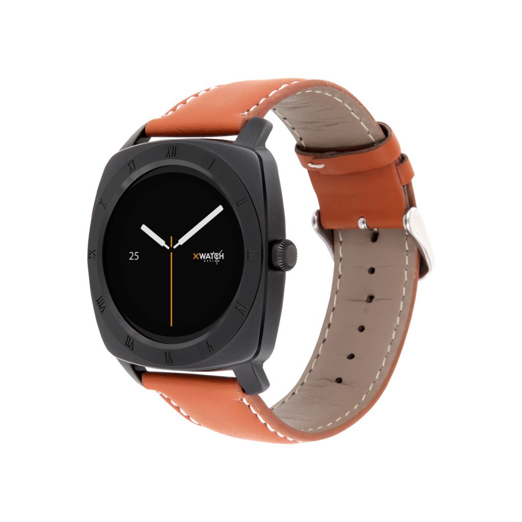 Herren Smartwatch Android rund iOS Smartwatch Herren Smart Watch Leder Armband Smartwatch