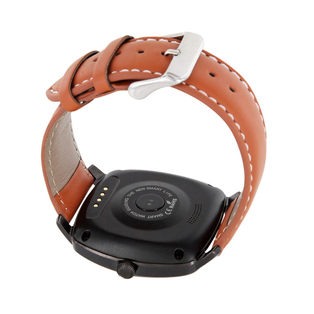 Herren Smartwatch Android rund iOS Smartwatch Herren Smart Watch Leder Armband Smartwatch