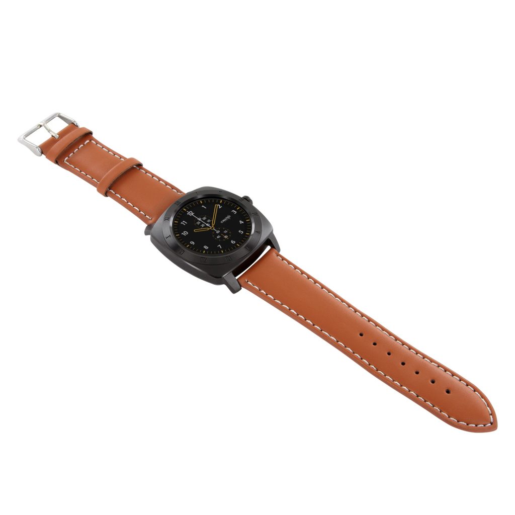 Herren Smartwatch Android rund iOS Smartwatch Herren Smart Watch Leder Armband Smartwatch