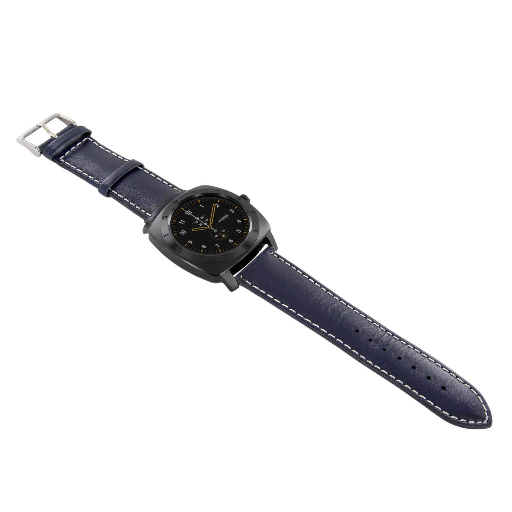 Herren Smartwatch Android rund iOS Smartwatch Herren Smart Watch Leder Armband Smartwatch