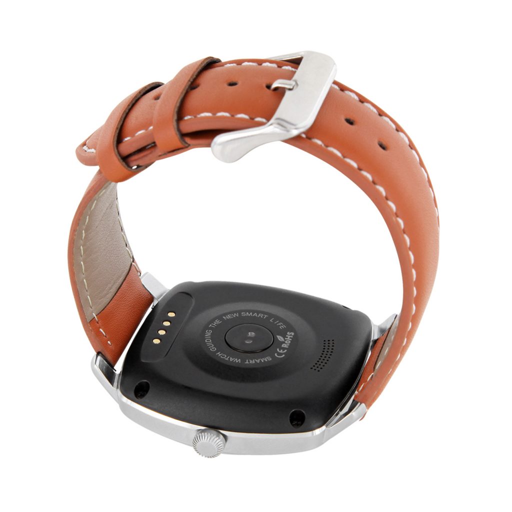 Herren Smartwatch Android rund iOS Smartwatch Herren Smart Watch Leder Armband Smartwatch