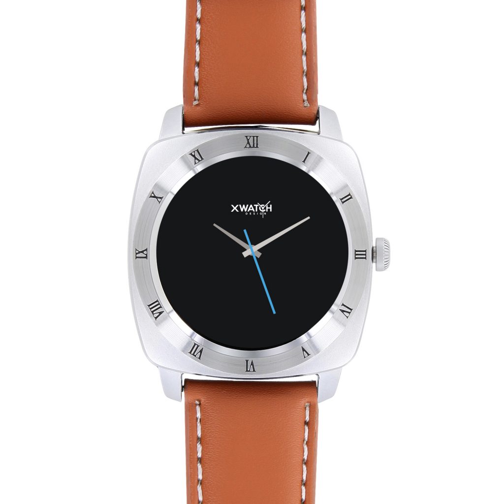 Herren Smartwatch Android rund iOS Smartwatch Herren Smart Watch Leder Armband Smartwatch