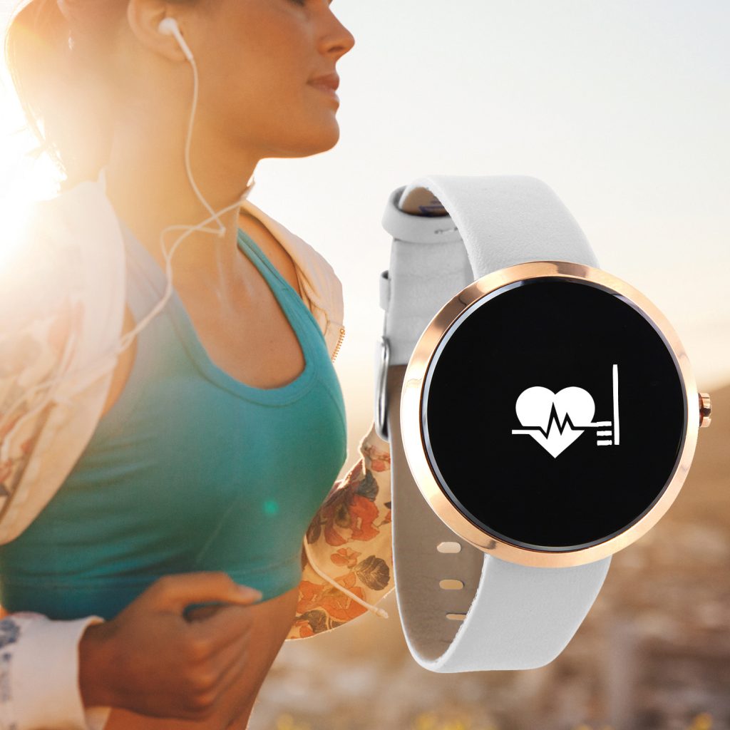 Damen Smartwatch Android rund iOS Smartwatch Damen Fitness Tracker Uhr