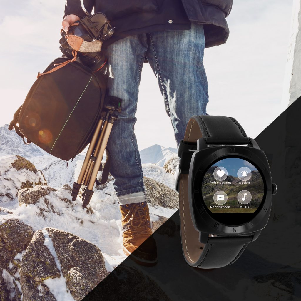 X-WATCH | NARA Black Chrome | Uhr Alarm