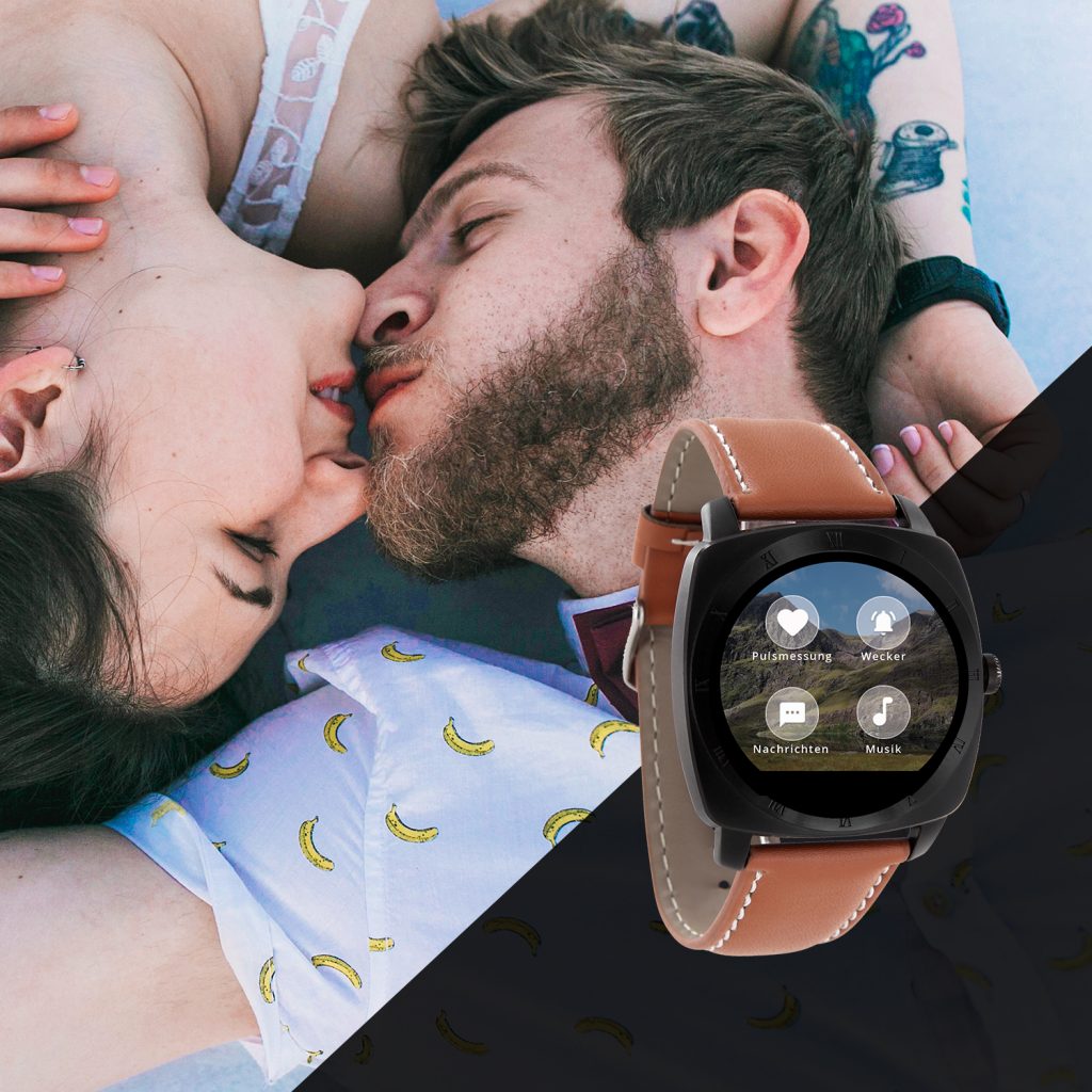 X-WATCH | NARA Black Chrome Brown | Moderne Smartwatch