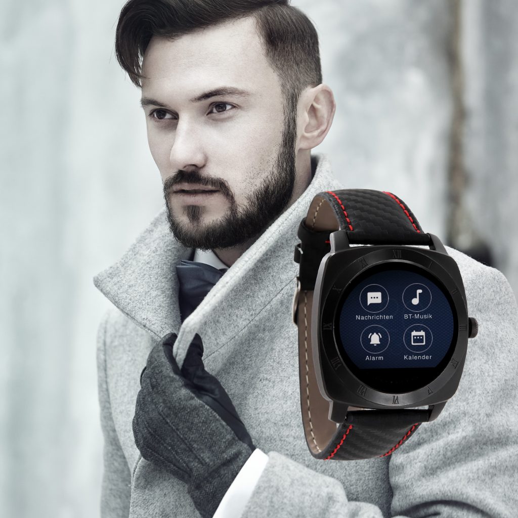 X-WATCH | NARA Black Chrome Red | Moderne Smartwatch