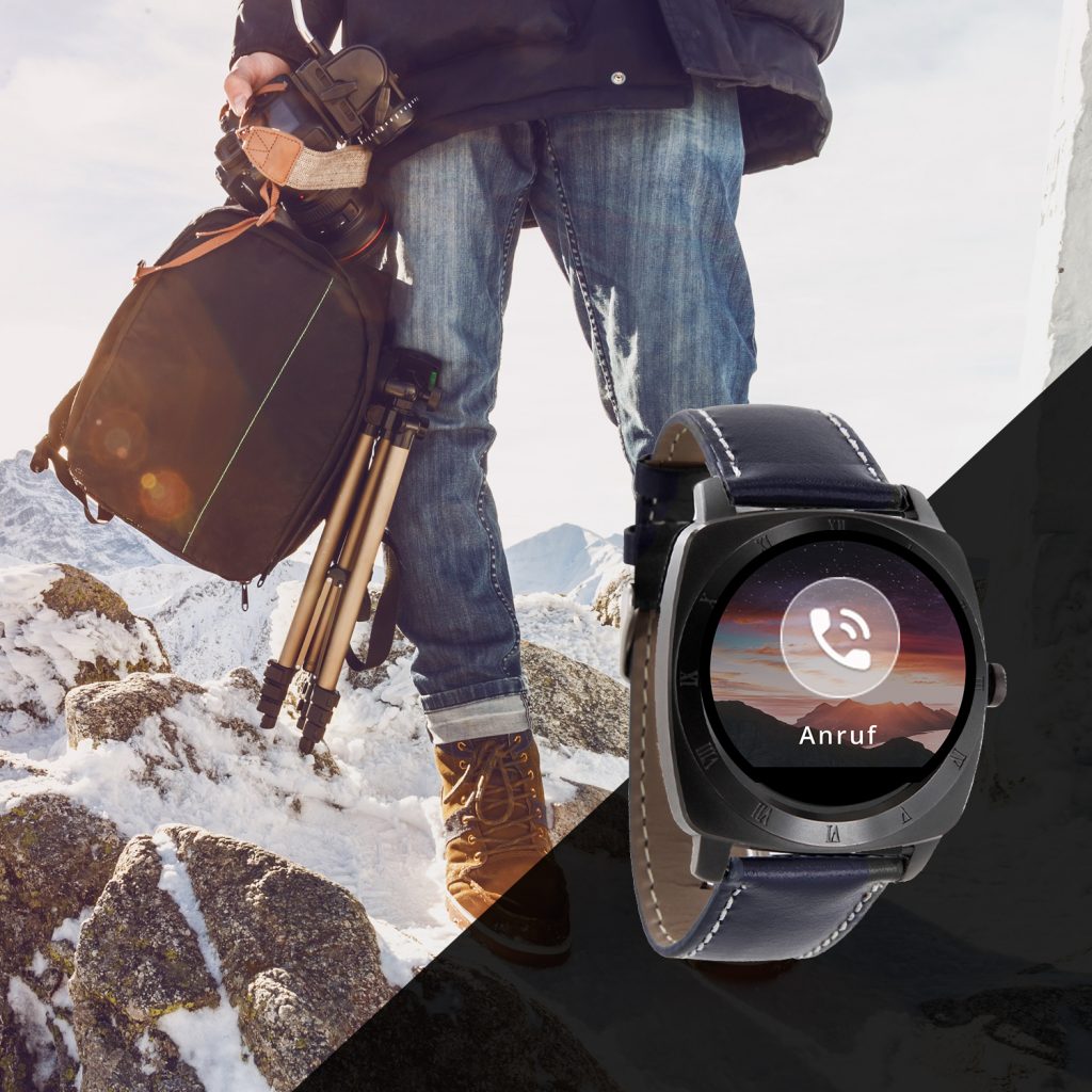 X-WATCH | NARA Black Chrome Blue | Moderne Smartwatch