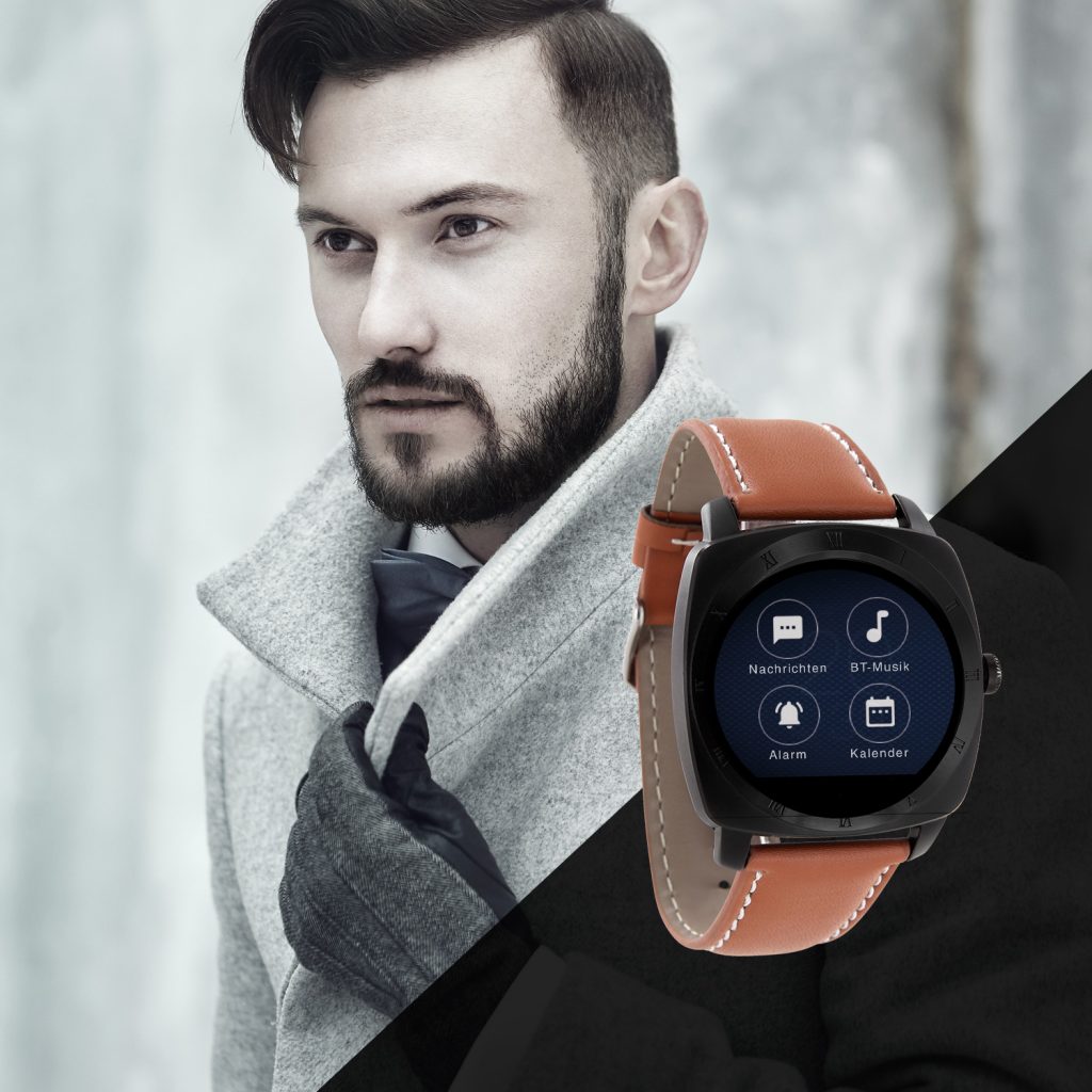 X-WATCH | NARA Black Chrome Brown | Lederarmband