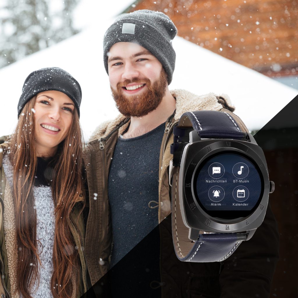 X-WATCH | NARA Black Chrome Blue | Bluetooth Musik